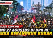Situasi Terkini Demo 27 Agustus di DPR RI: Massa Berangsur Bubar
