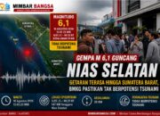 Gempa M6,1 Guncang Nias Selatan, Getaran Terasa hingga Sumatera Barat, BMKG Pastikan Tak Berpotensi Tsunami