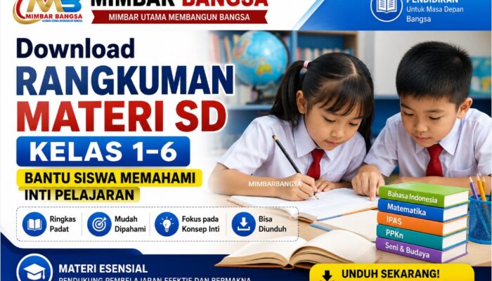 Download Rangkuman Materi SD Kelas 1–6, Bantu Siswa Memahami Inti Pelajaran