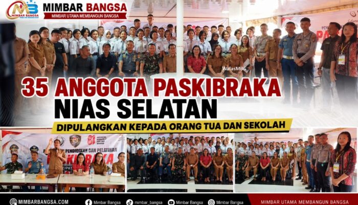 35 Anggota Paskibraka Nias Selatan Dipulangkan kepada Orang Tua dan Sekolah